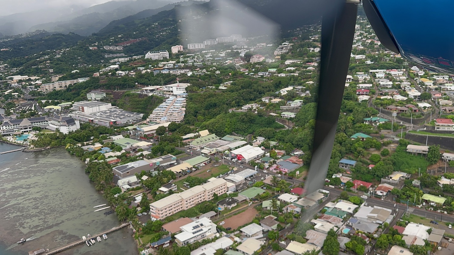 a view of a city from a plane