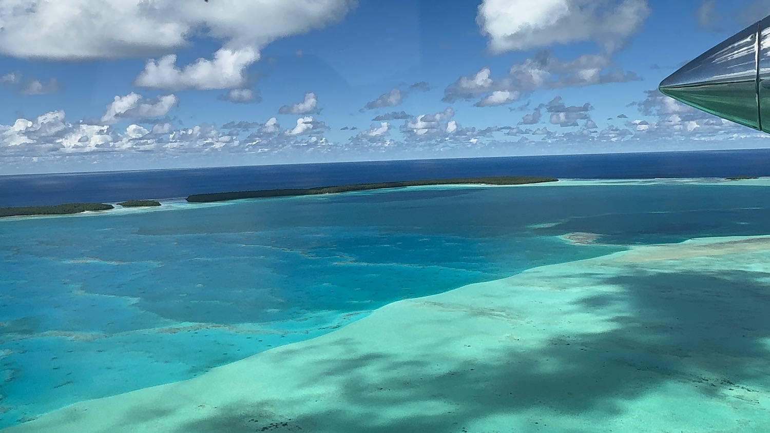 an aerial view of a body of water