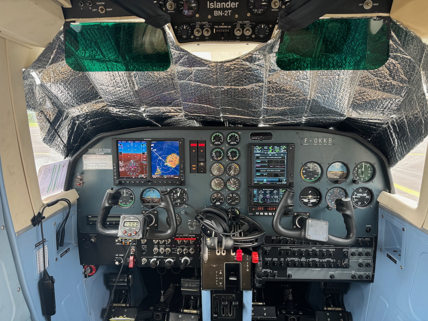 the cockpit of a plane