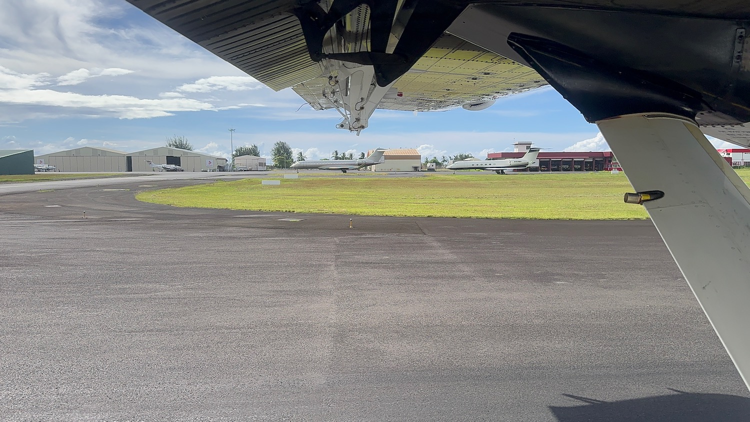 a plane on the runway