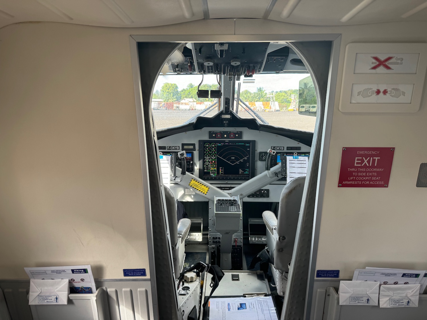 the cockpit of an airplane