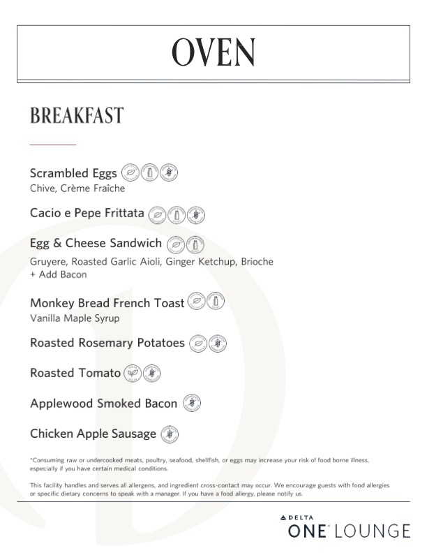 a menu of breakfast menu