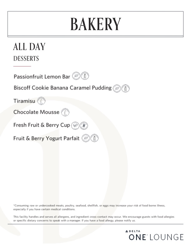 a menu of desserts on a white background