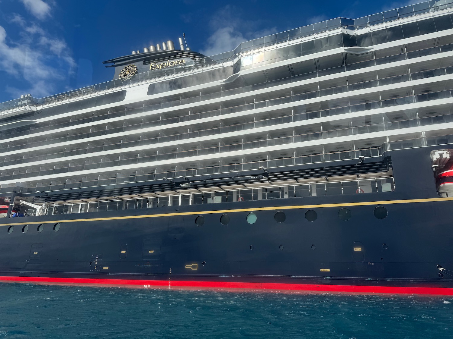 a large cruise ship in the water