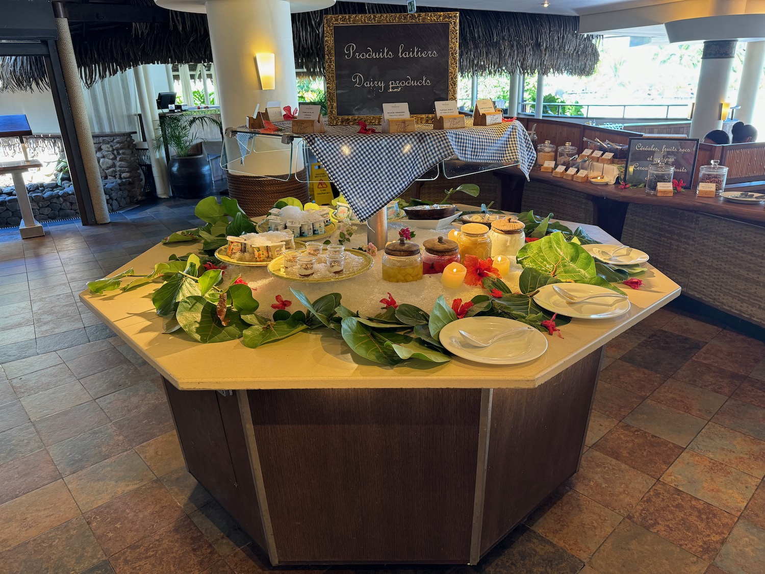 a table with food on it