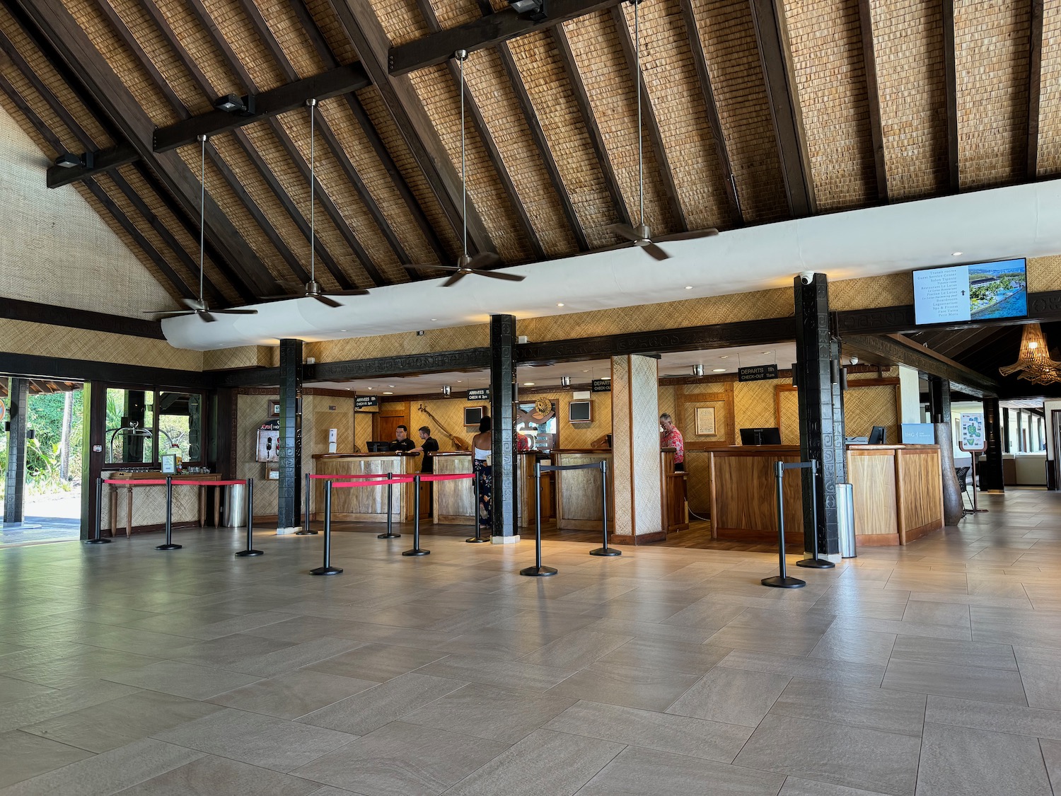 a room with a wooden ceiling and a wooden ceiling