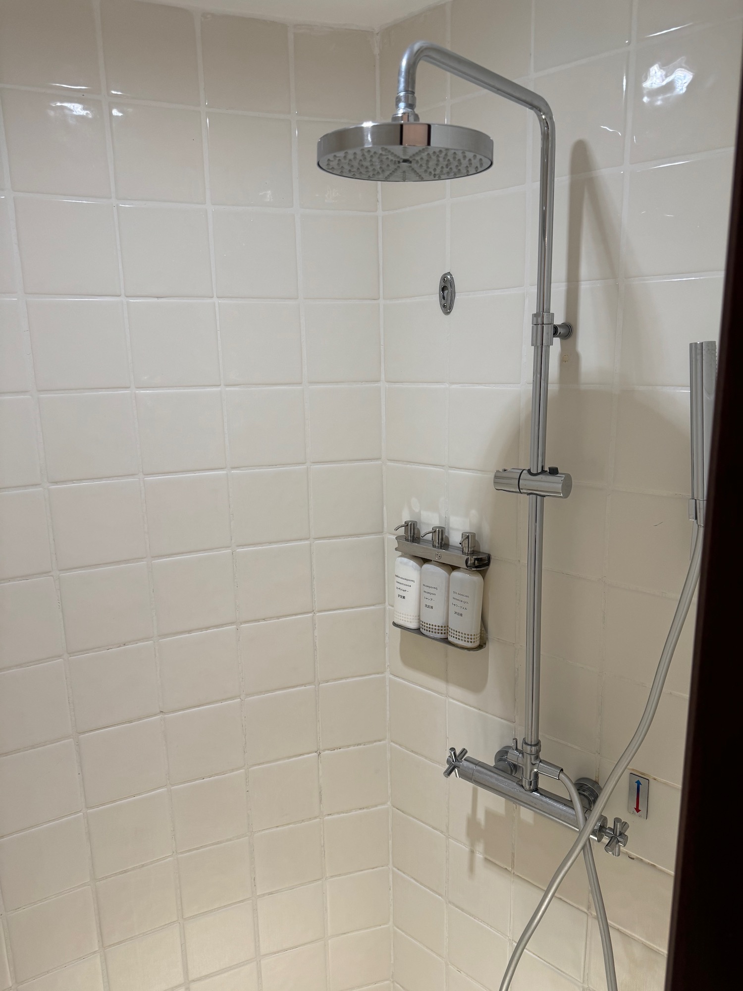 a shower head with a shower head and a shower head