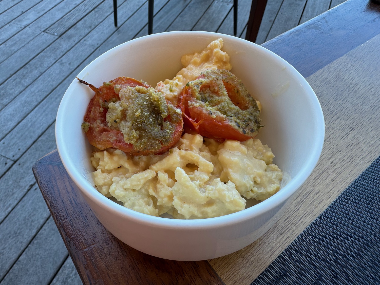 a bowl of food on a table