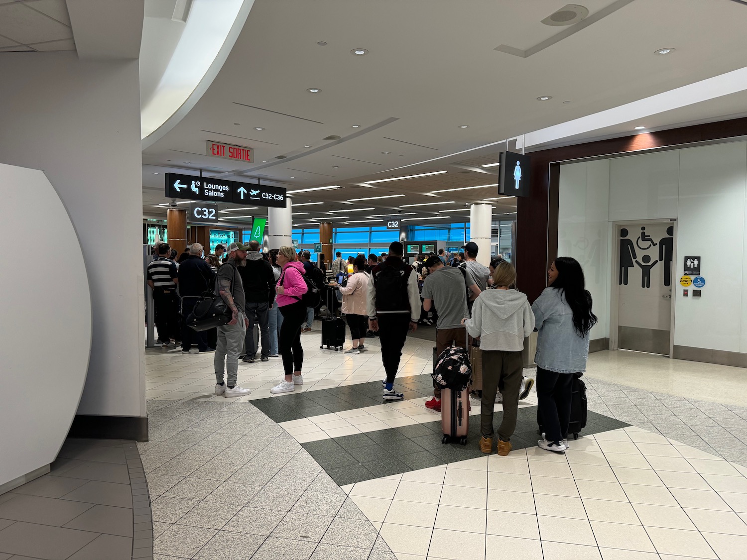 a group of people standing in a line