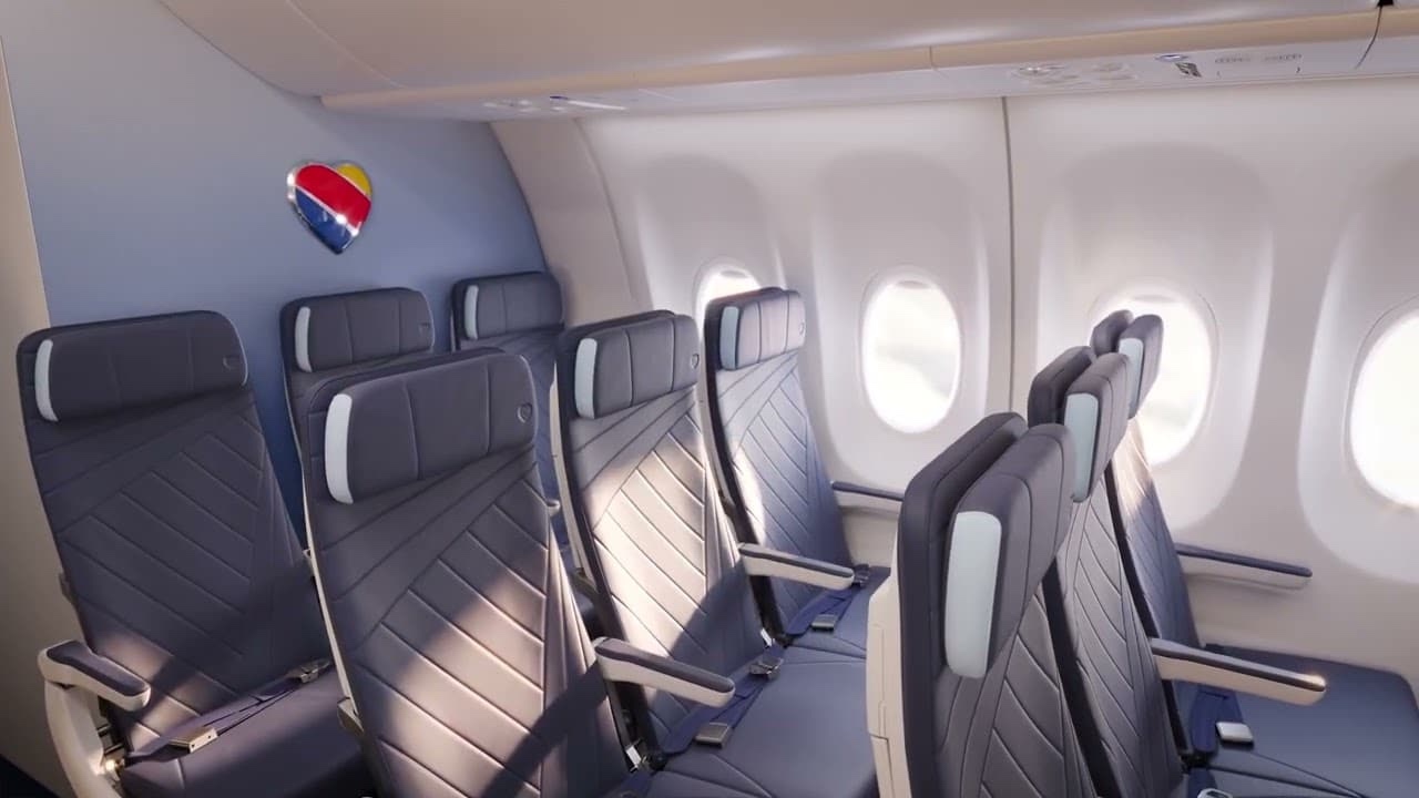 a row of seats in an airplane