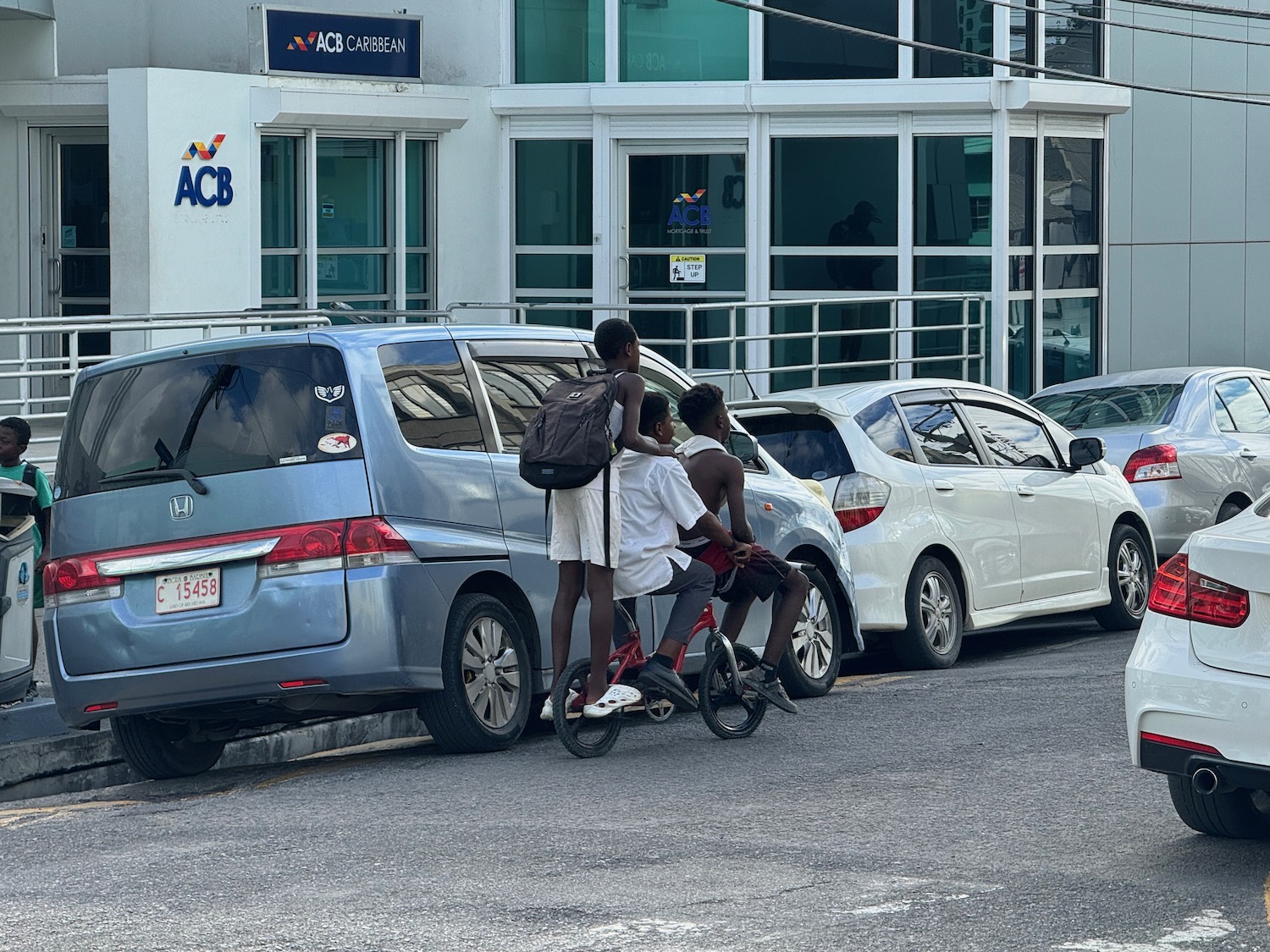 a group of people on a bicycle