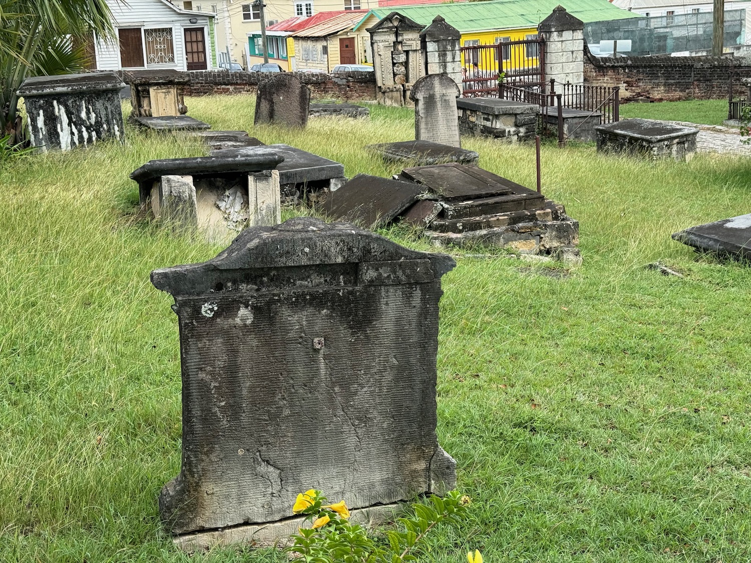 a cemetery with many gravestones