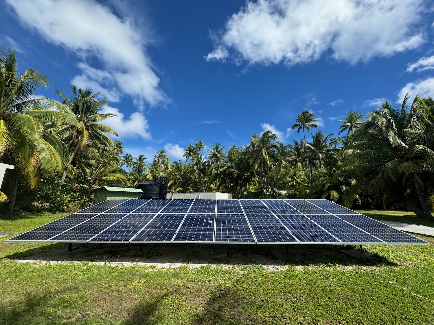 a solar panels in a grassy area