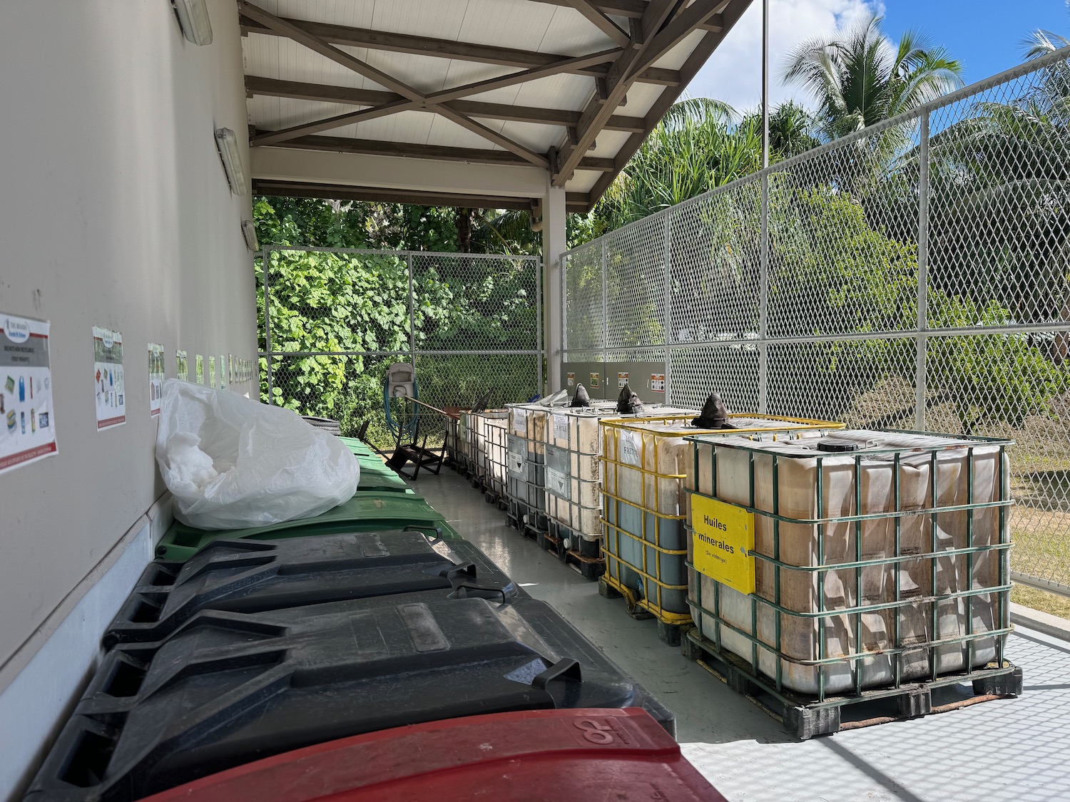 a group of containers in a room