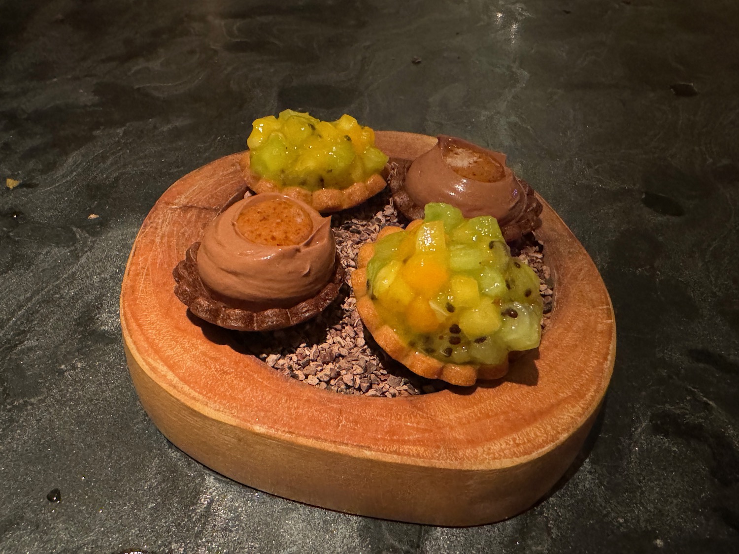 a plate of food on a counter