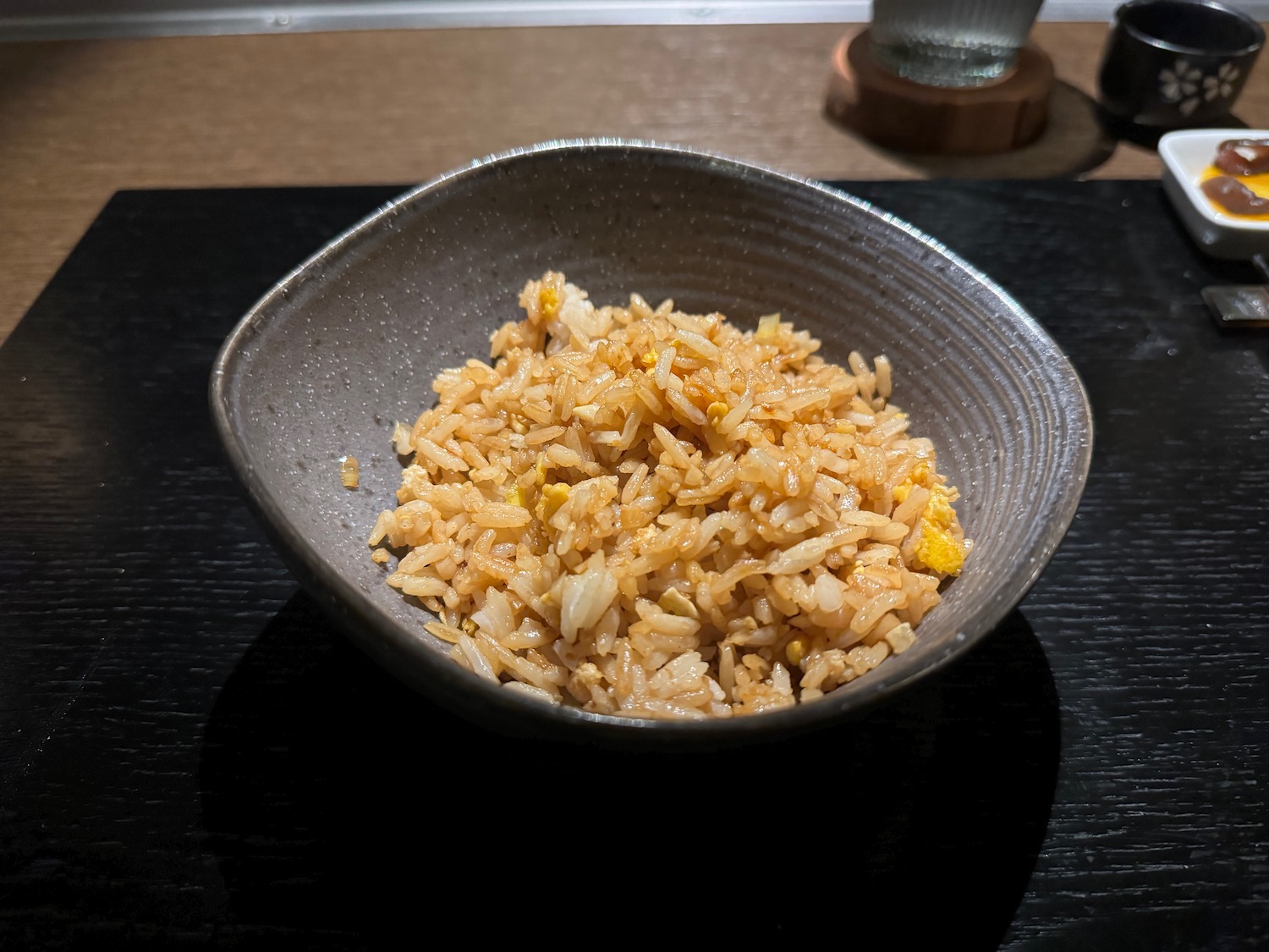 a bowl of rice on a table