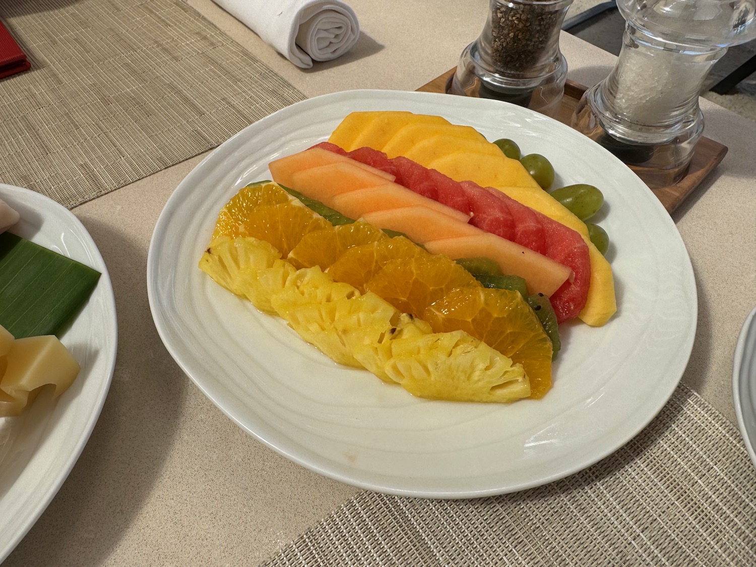 a plate of fruit on a table