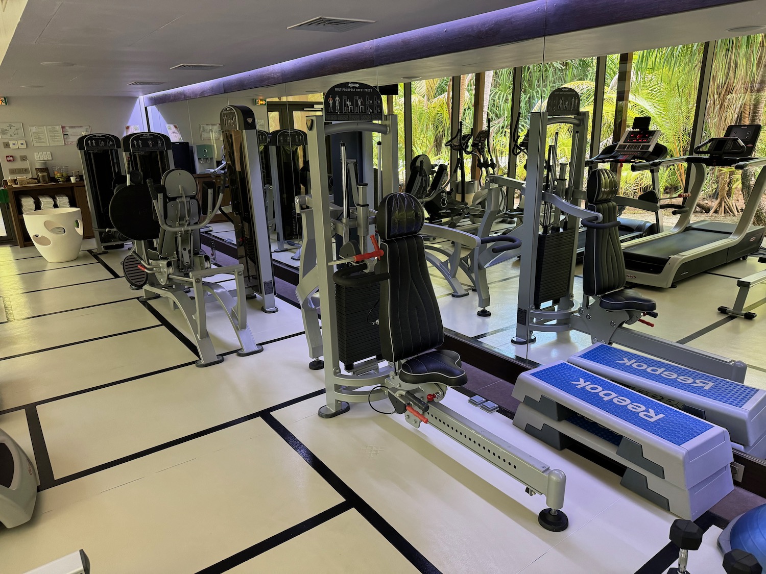 a gym with exercise equipment