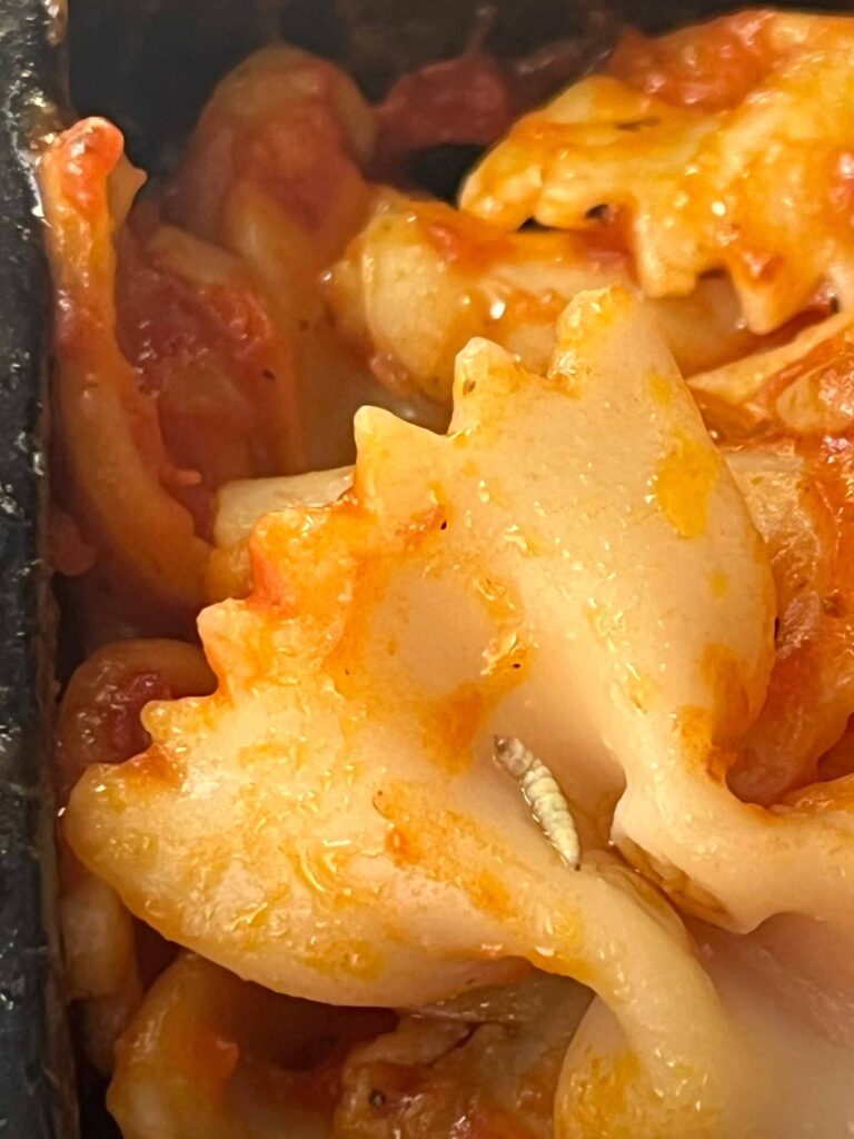 a close up of pasta