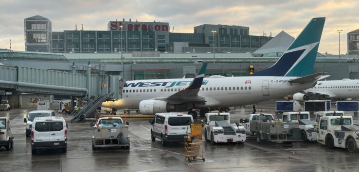 a plane parked at an airport