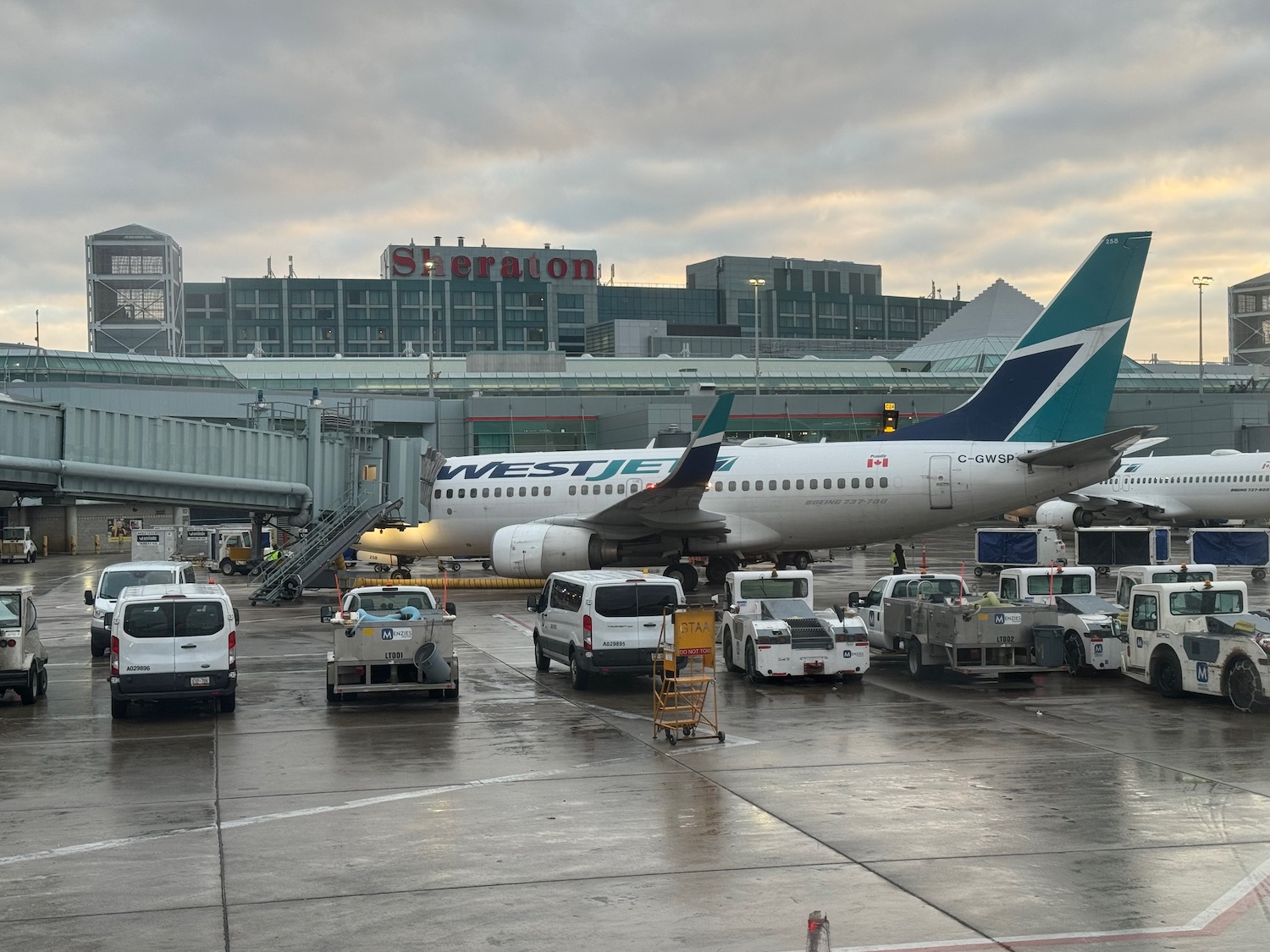 a plane parked at an airport