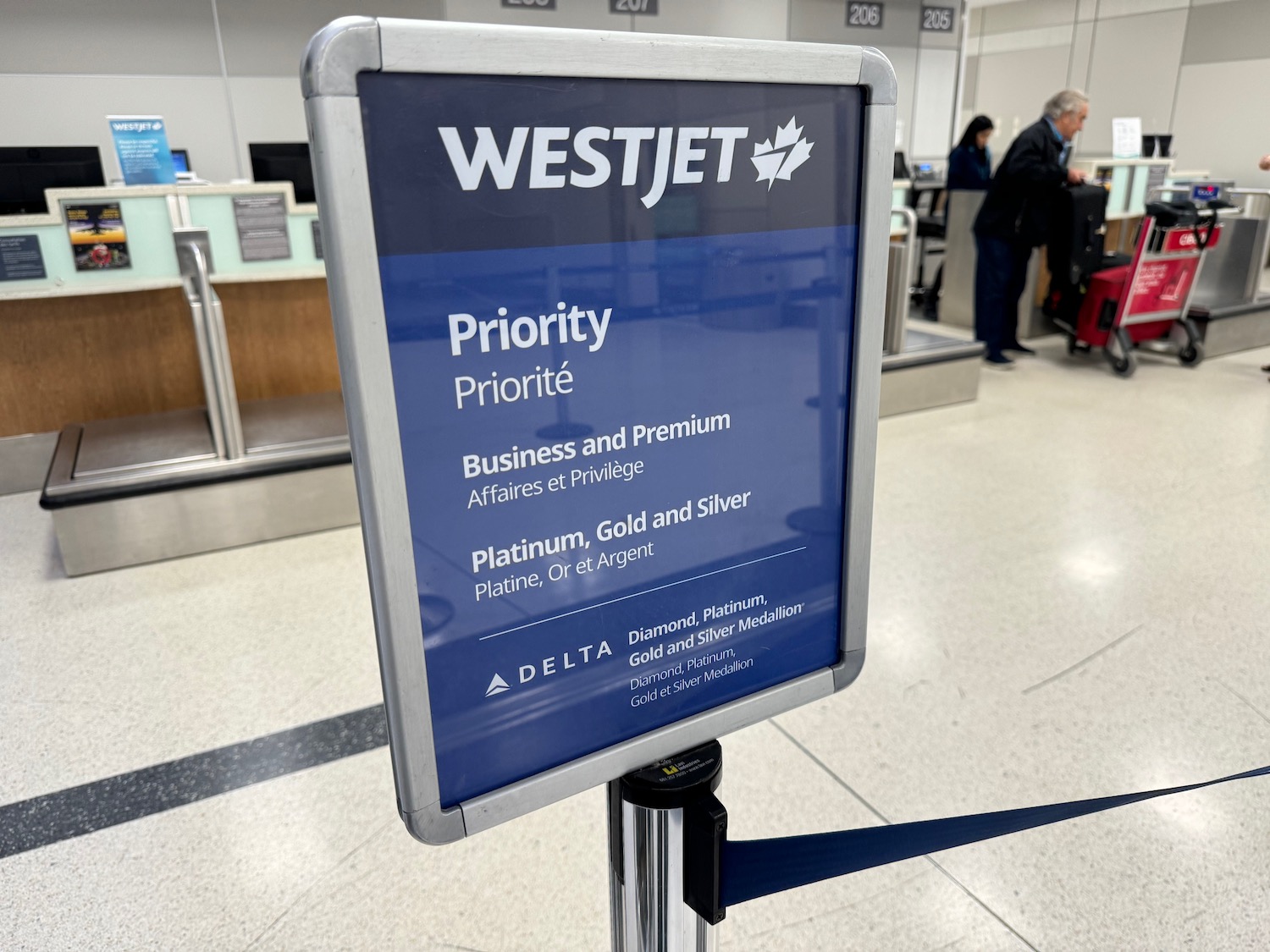 a sign in a airport