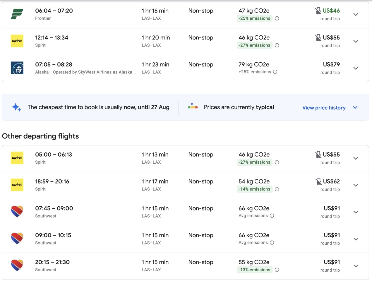 google-flights-southwest-las-vegas-LAX