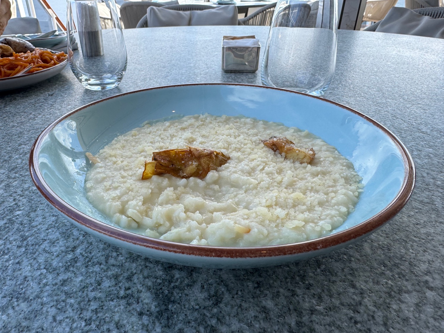 a bowl of food on a table