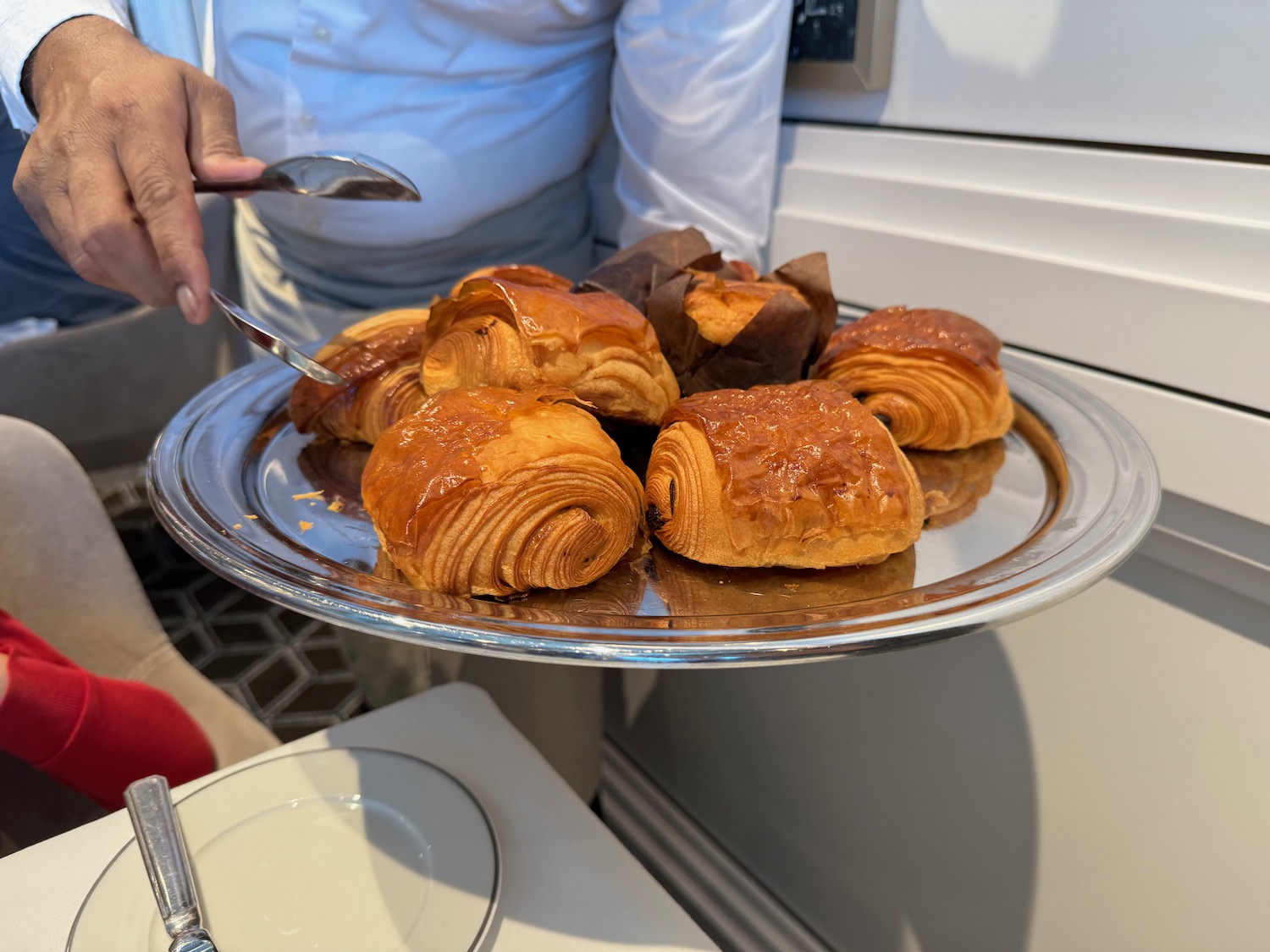 a plate of pastries on a table