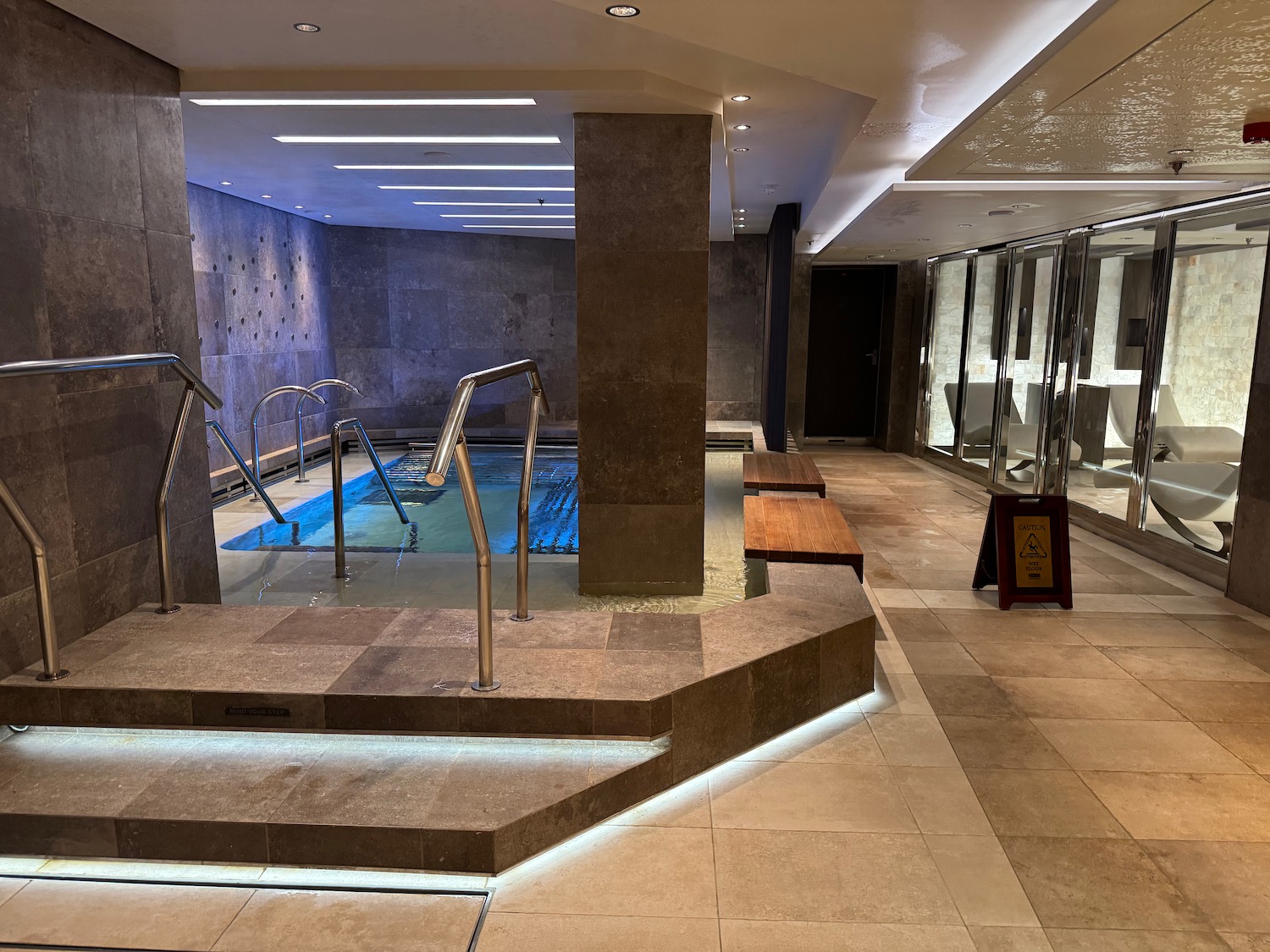 a pool inside a building