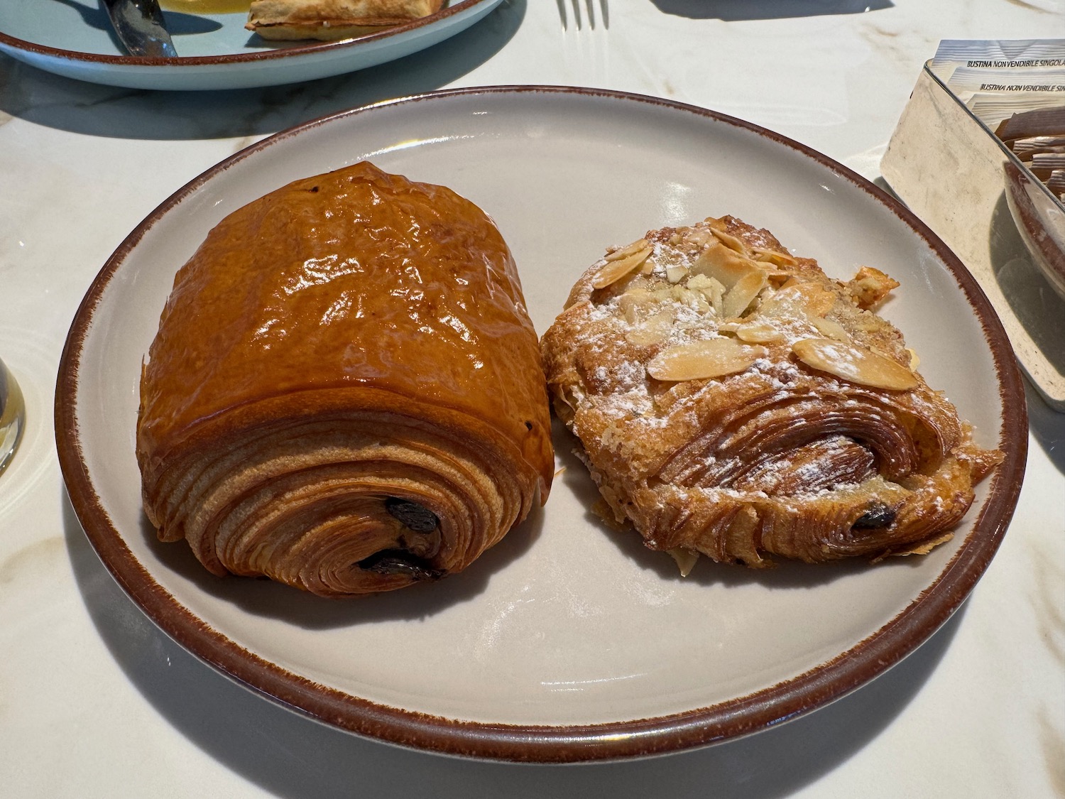 a plate of pastries on a table