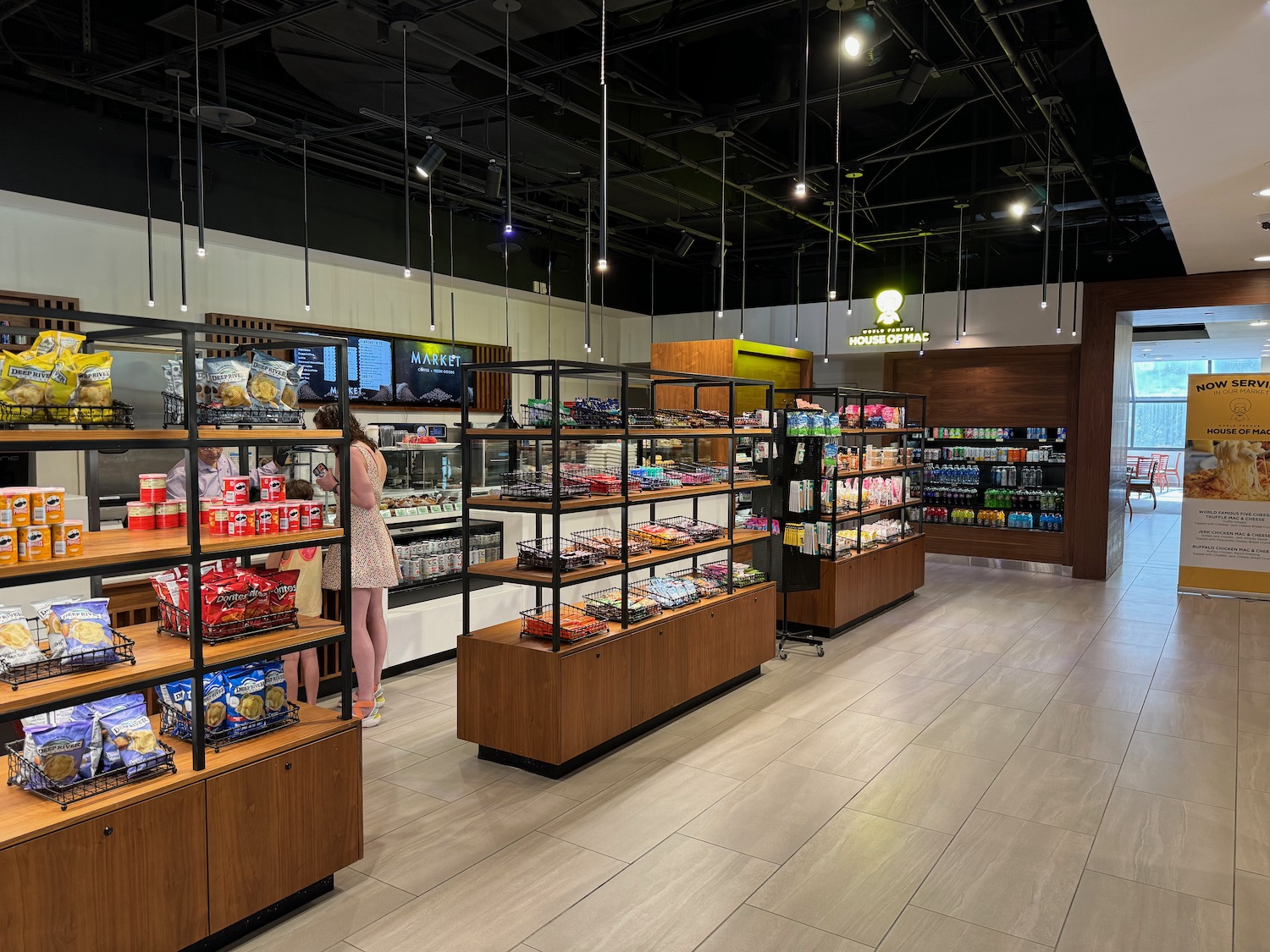 a store with shelves of food and snacks