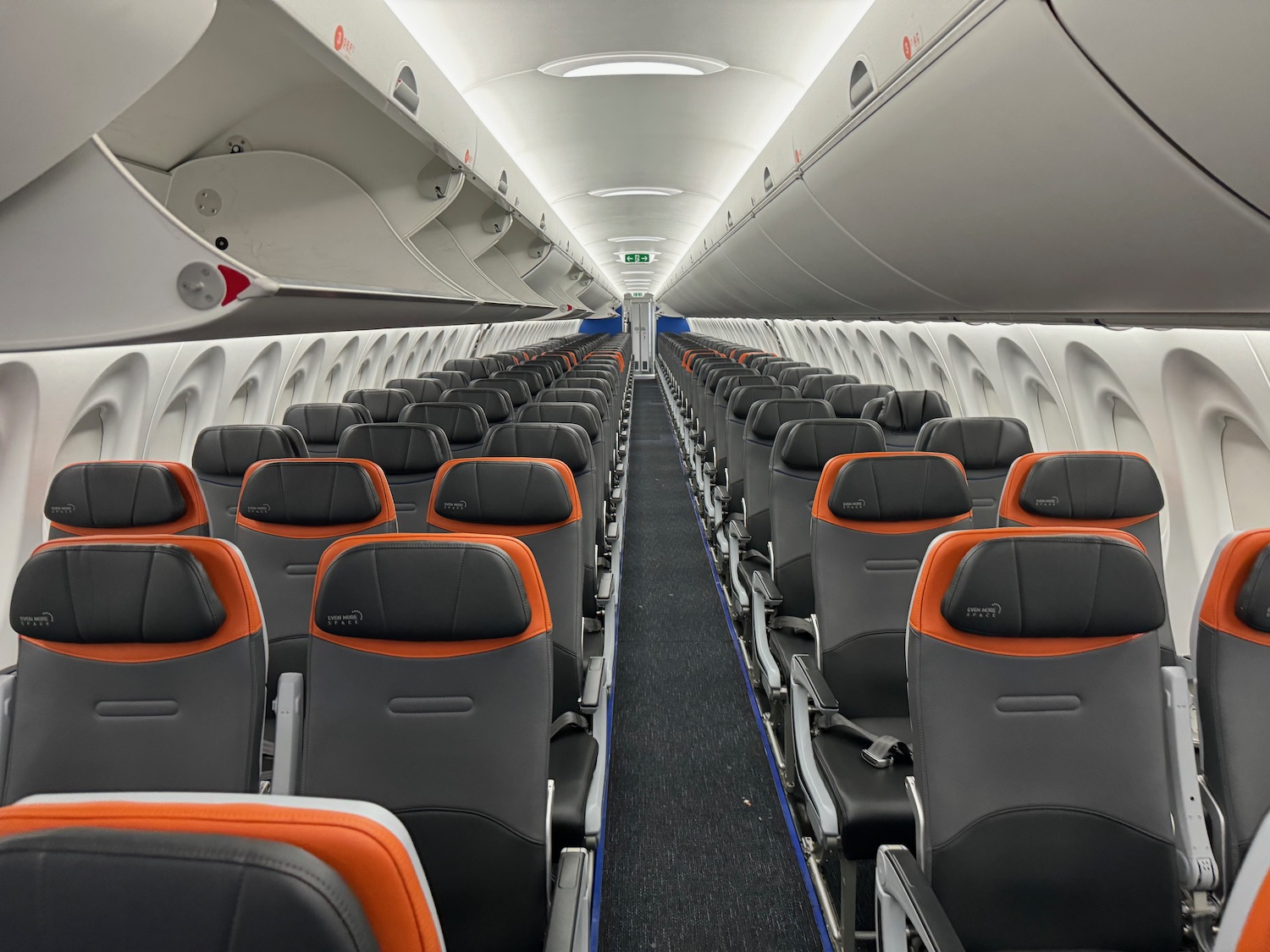 an airplane with rows of seats