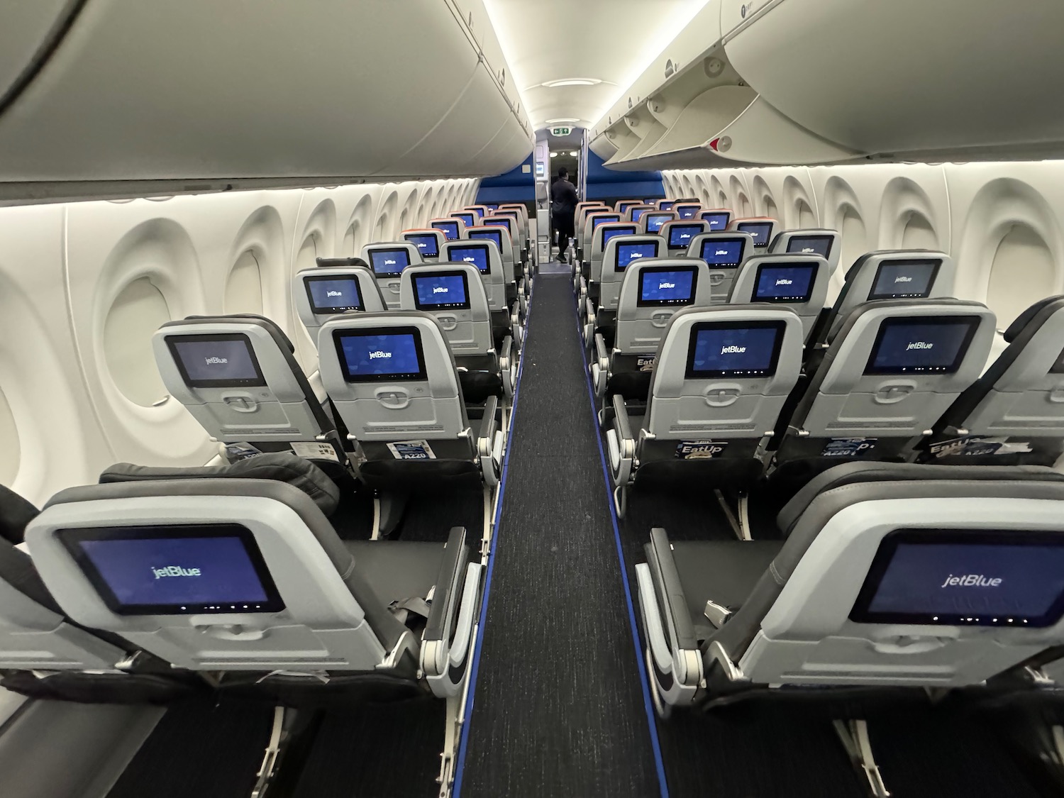 rows of seats in an airplane