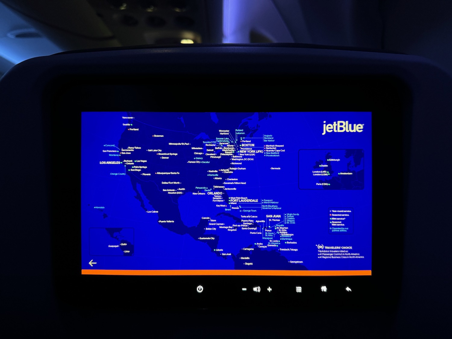 a screen with a blue map