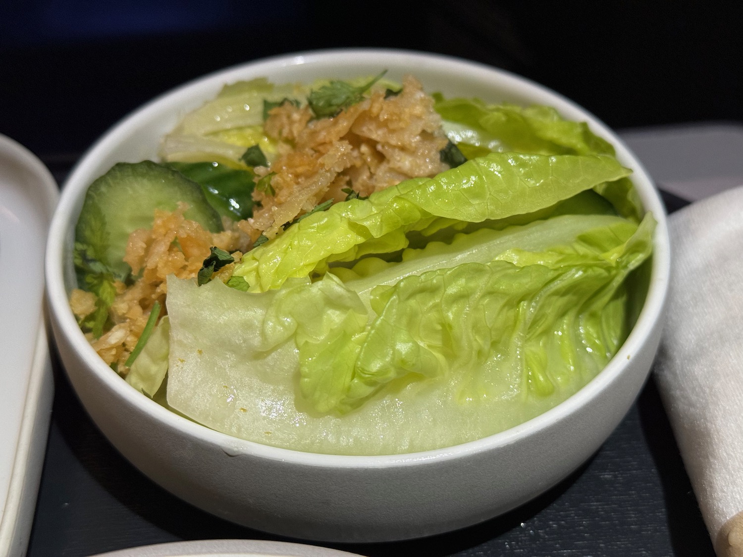 a bowl of lettuce and rice