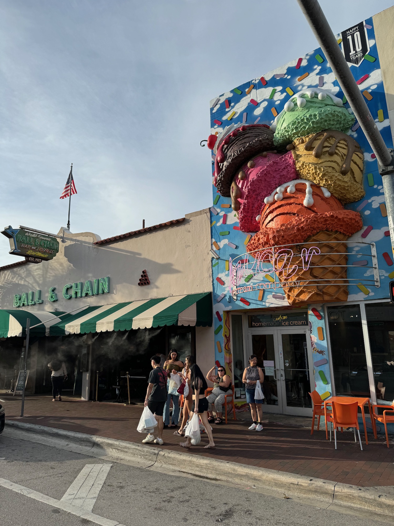 a building with ice cream on the side