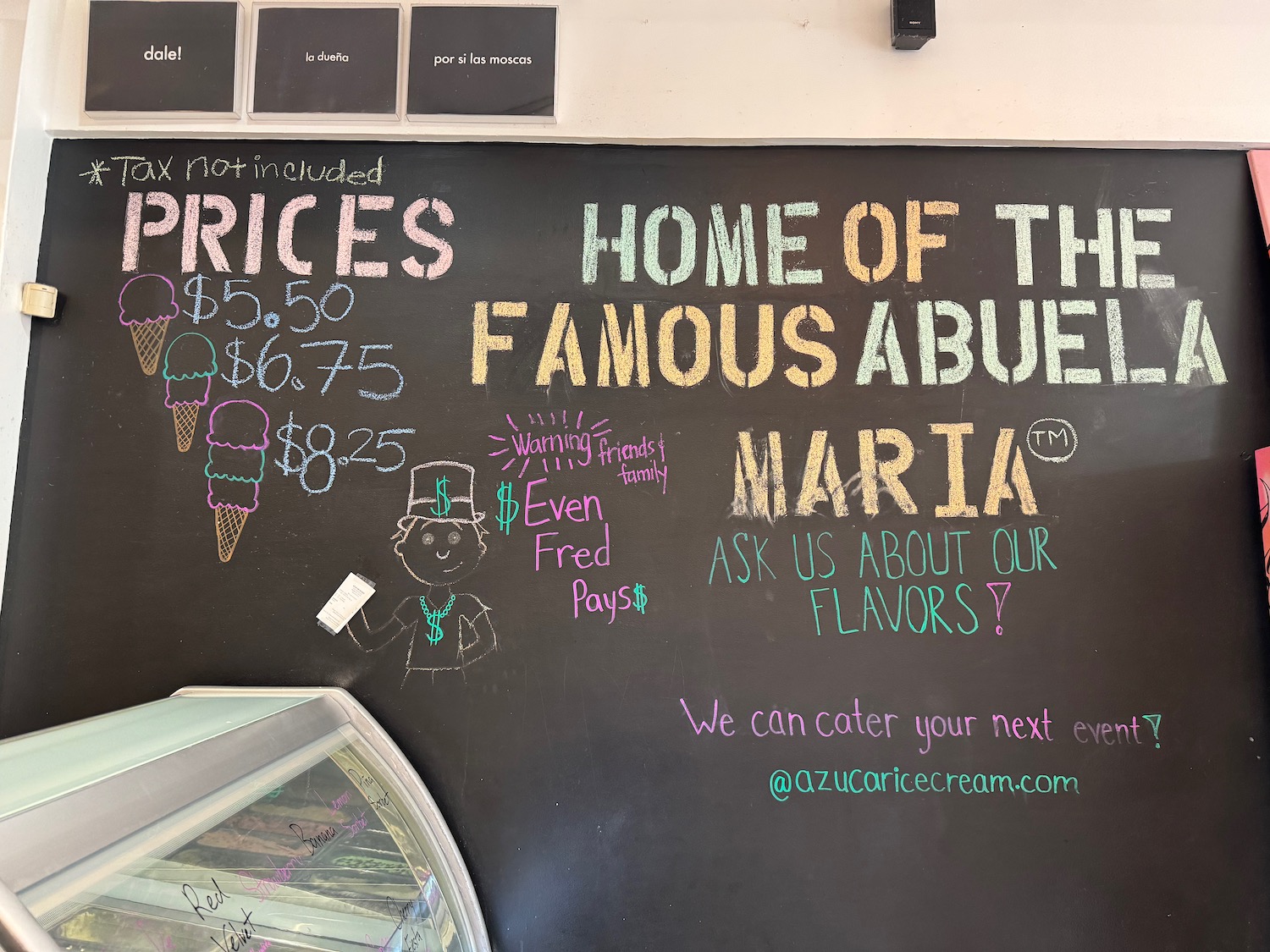 a chalkboard with writing on it