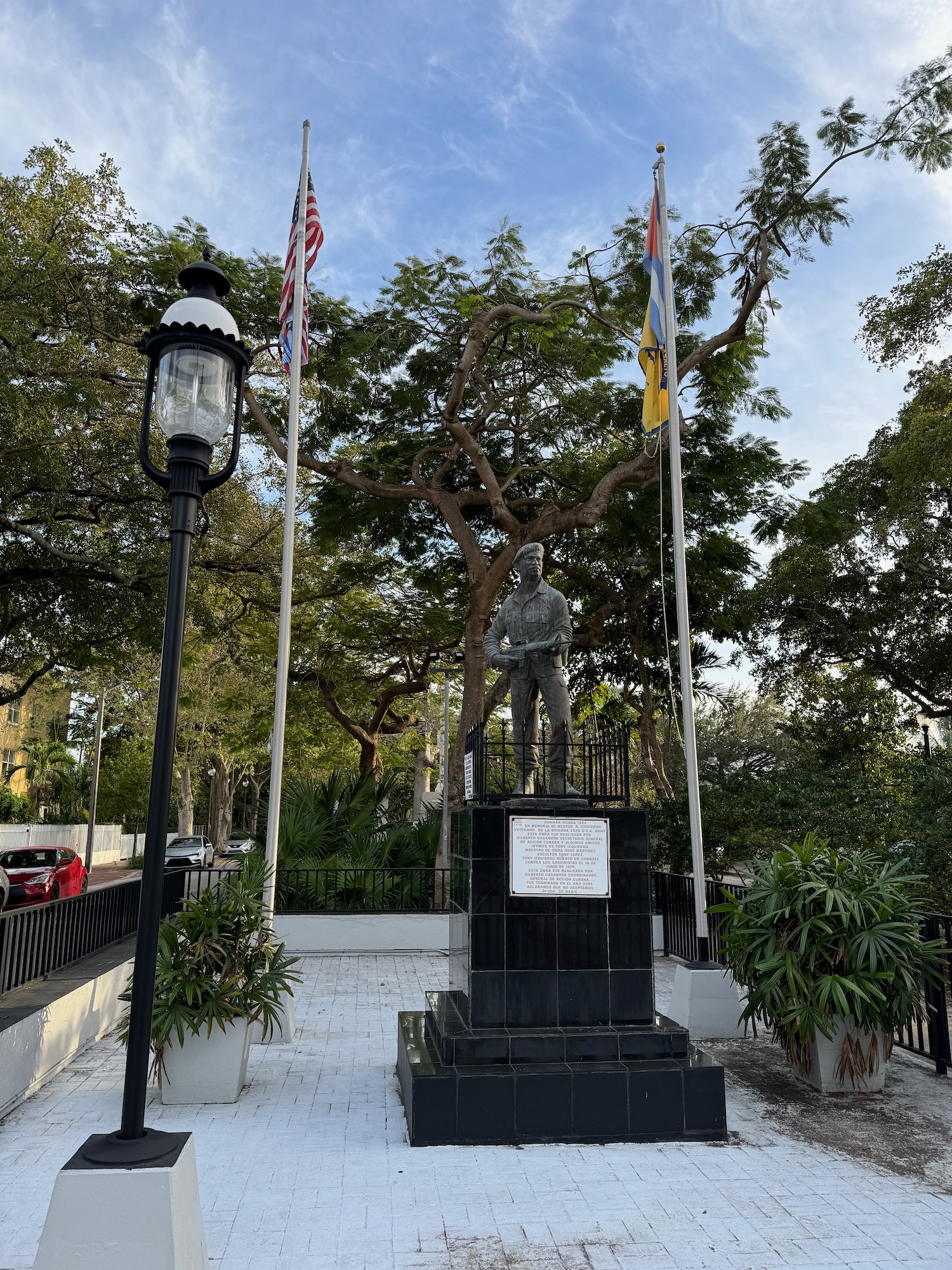 a statue of a man in a park