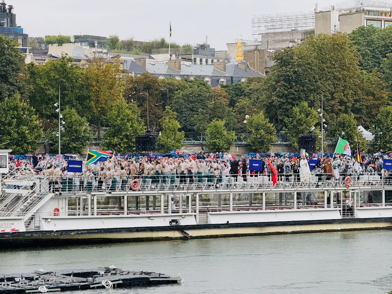 a large group of people on a boat