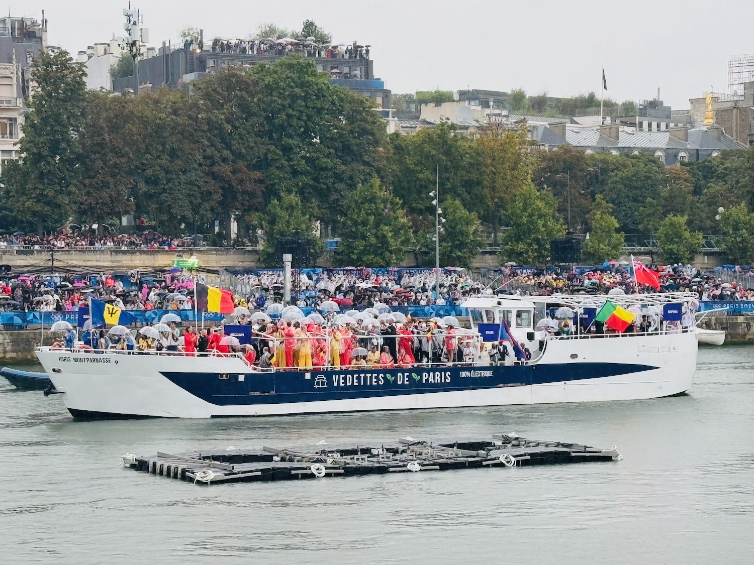 a large boat with people on it