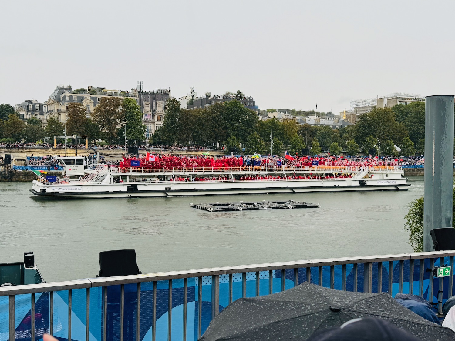 a large boat with people on it