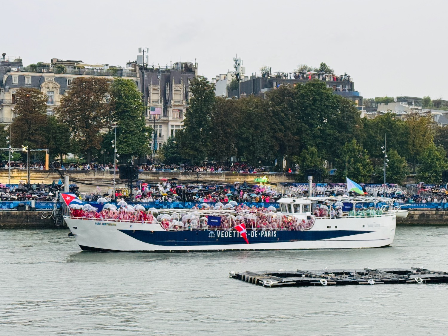 a large boat with people on it