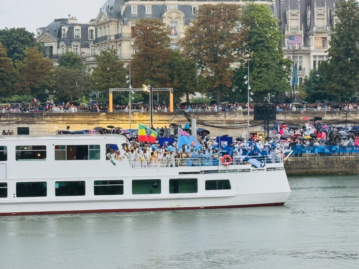 a large group of people on a boat