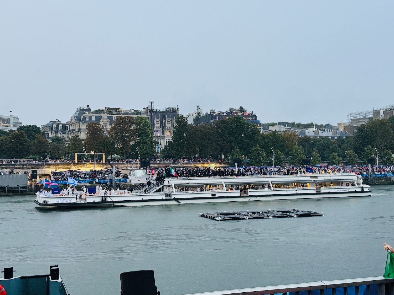 a large group of people on a boat