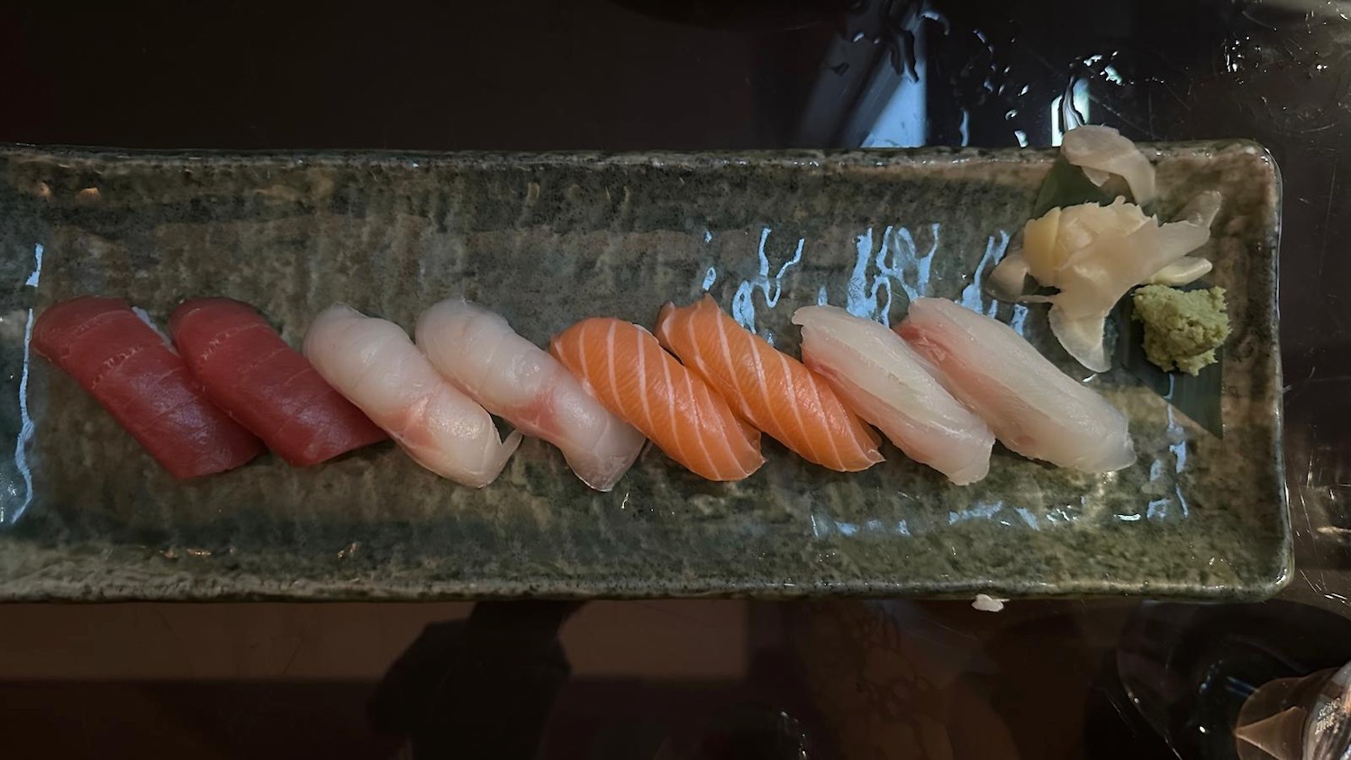 a plate of sushi on a table