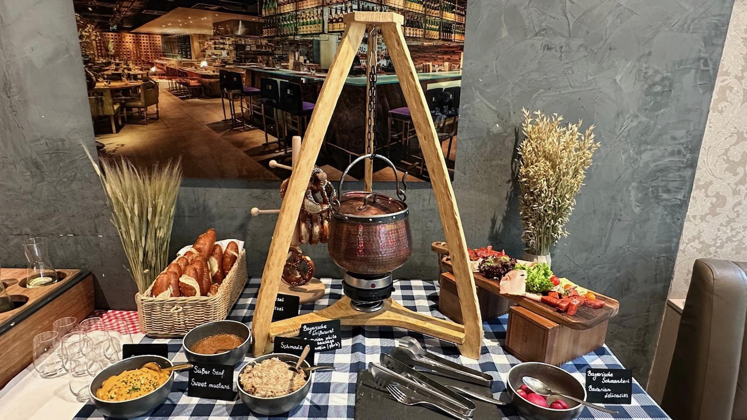 a table with food on it