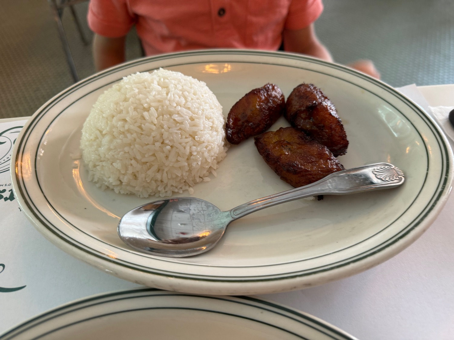 a plate of food with a spoon and a fork