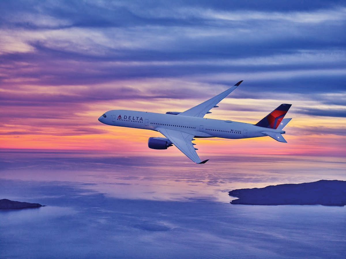 an airplane flying over water