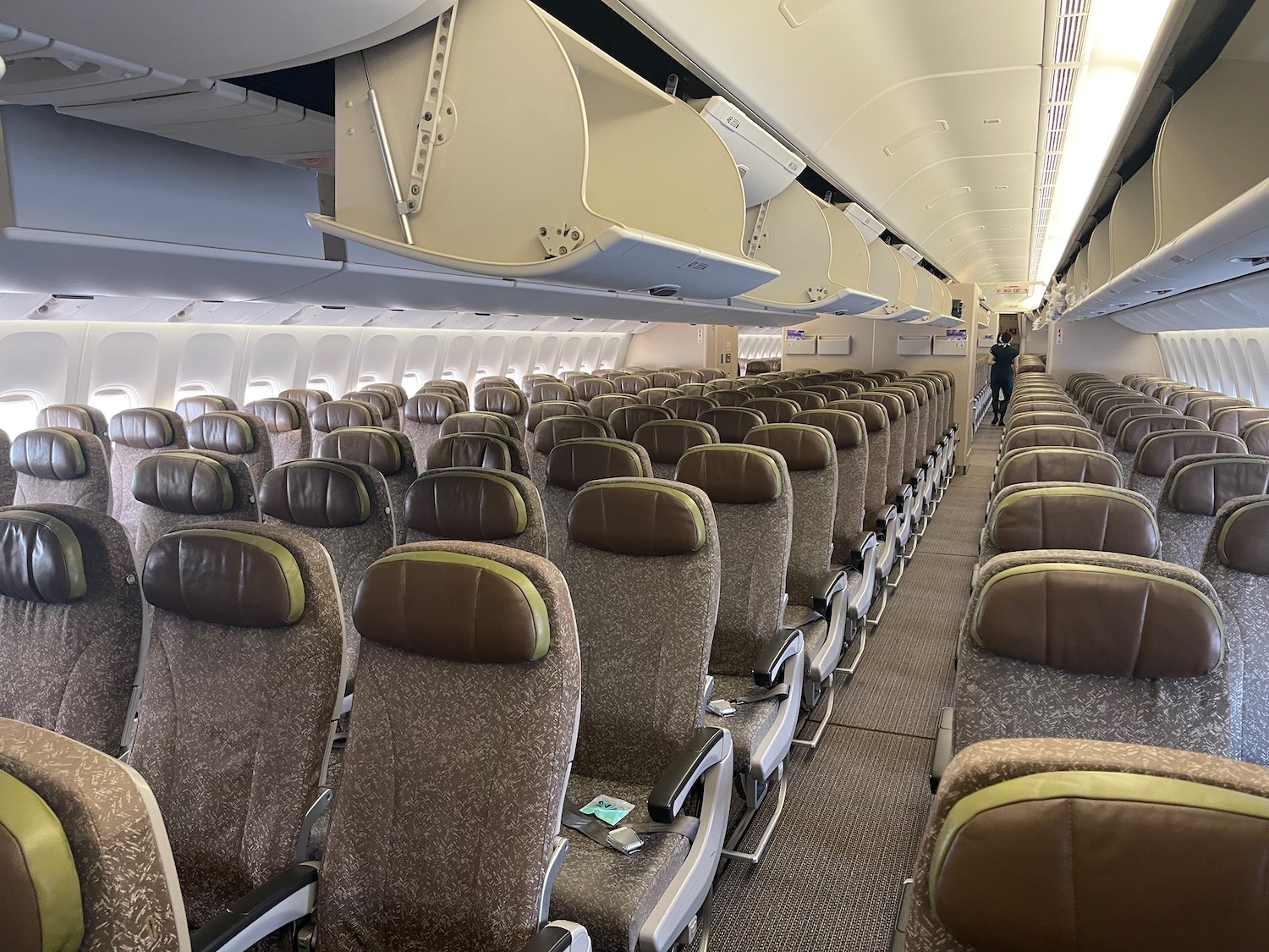 an airplane with rows of seats